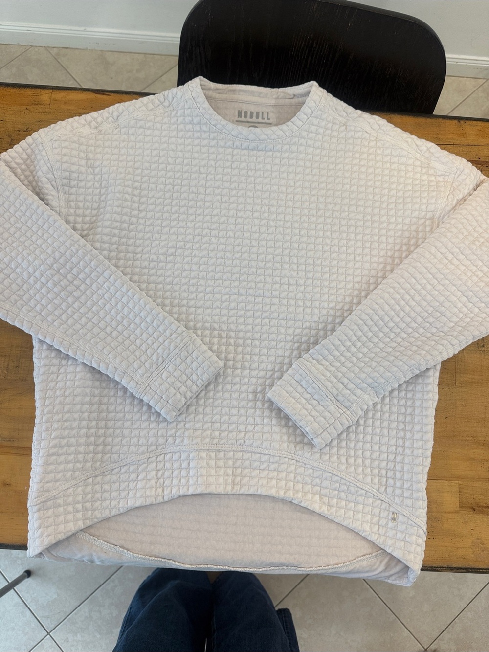 NOBULL Women’s White Quilted Crewneck Pullover